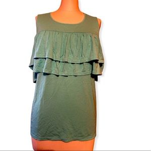 ANA cold-shoulder ruffled top XL 🛍